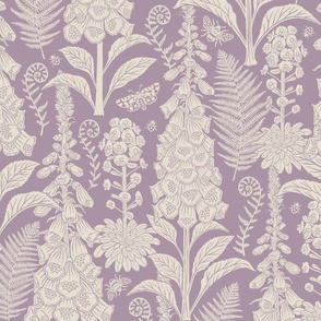 Cottage Garden Mauve and Cream