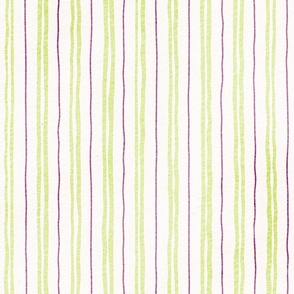 berry and honeydew stripe - dandelions garden coordinate - stripe wallpaper and fabric