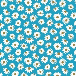 Daisies on a Turquoise Background (Small)