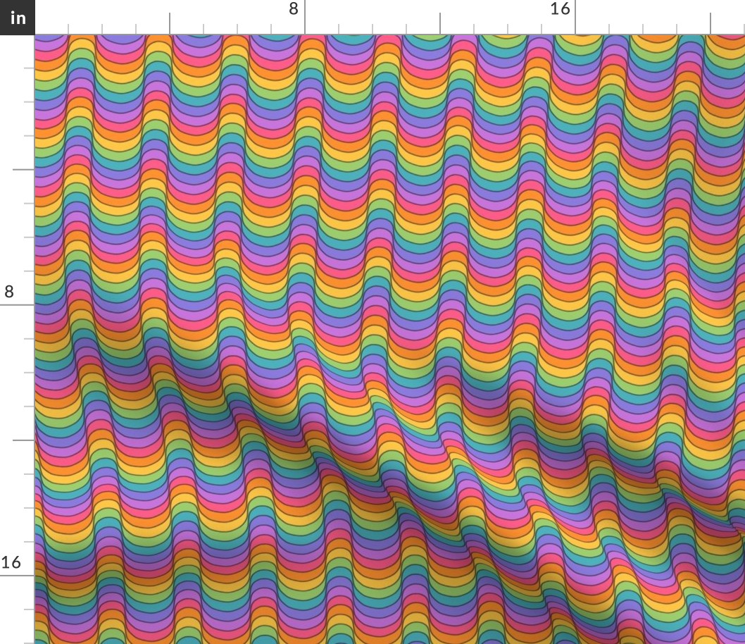 Psychedelic Waves Rainbow - XS Scale