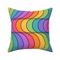 Psychedelic Waves Rainbow Rotated - XL Scale