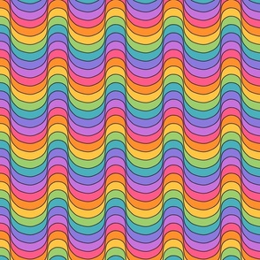 Psychedelic Waves Rainbow - Medium Scale