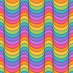 Psychedelic Waves Rainbow - Large Scale