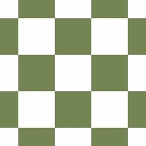 041 - Jumbo large scale garden bed in olive green and off white checkerboard coordinates for kids apparel_ nursery wallpaper_ baby accesories_ quilting_ patchwork_ and pet accessories