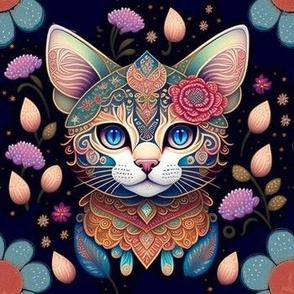 Floral Fantasy Cat Design