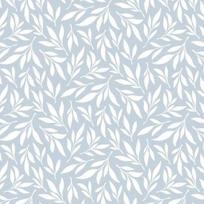 M | White Leaves on Blue