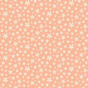 XS | Ditsy Cream Flowers on Coral