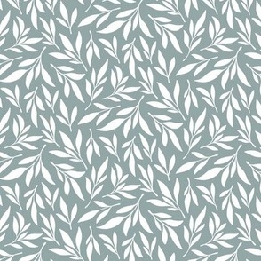 Medium | White Leaf Pattern on Green