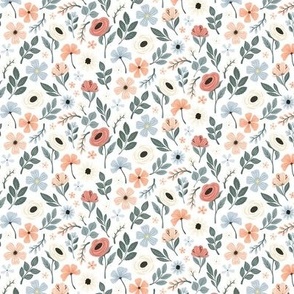 Small | Vintage Floral on White