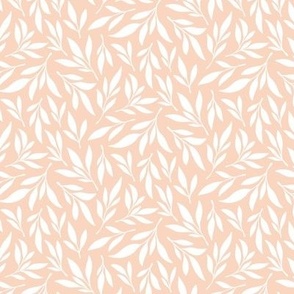 Medium | White Leaf Pattern on Peach