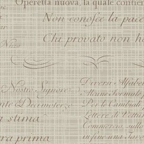 Vintage Italian Scripts in light khaki bege