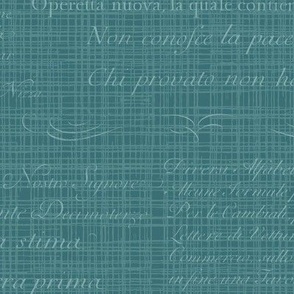 Vintage Italian Scripts in oriental blue