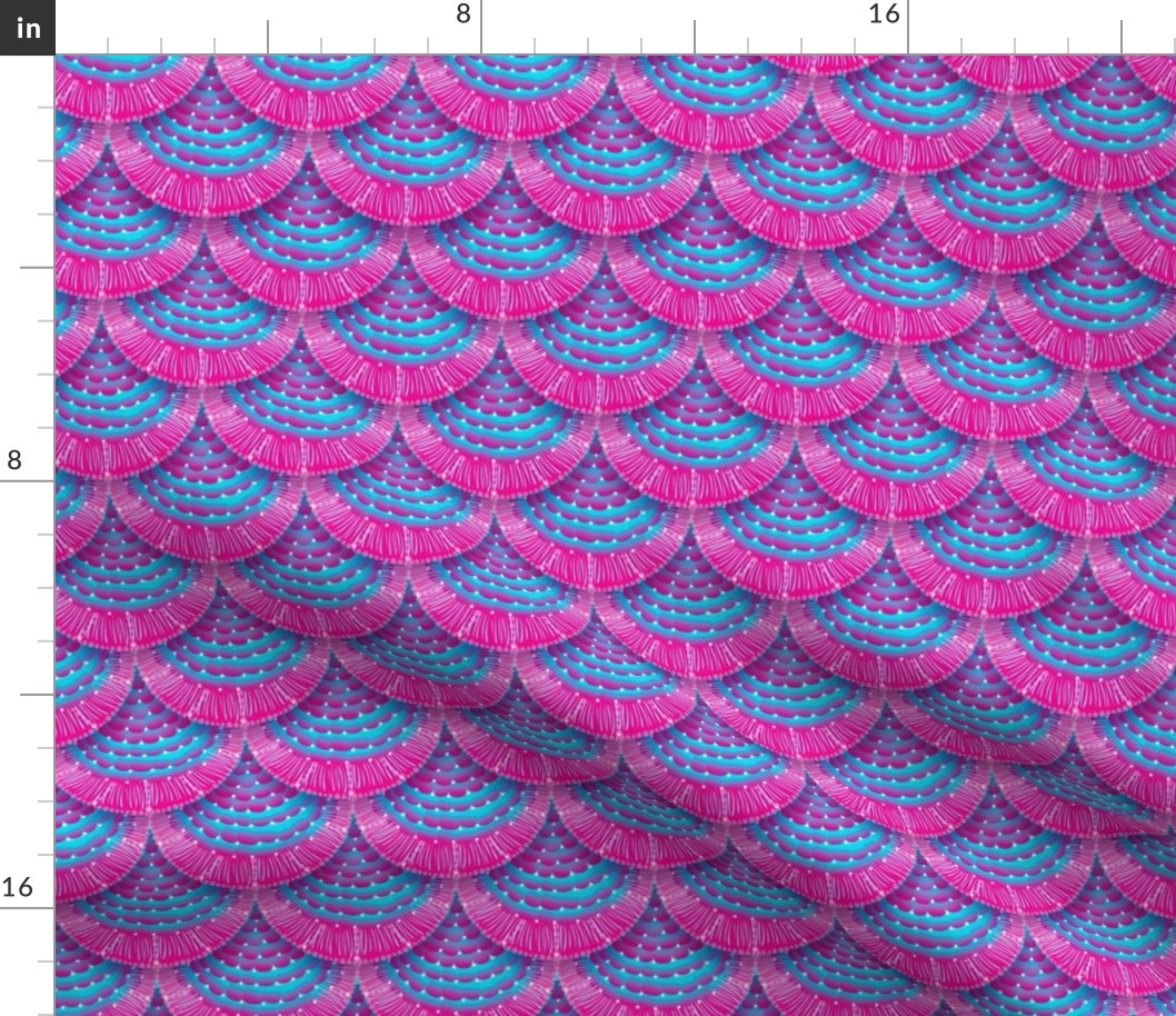 Pattern scaly magenta mermaid. 