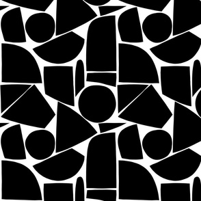 (M) Abstract Geometric Mosaic 6.2  Black on White #blackandwhite #minimalabstract #organicgeometry #spoonflowercollection