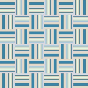 blue beige striped weave tile