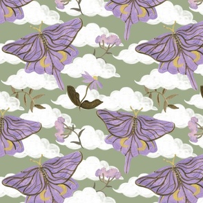 lilac Moth cloud and moon pattern