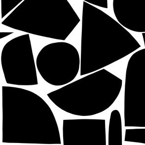 (L) Abstract Geometric Mosaic 6.2  Black on White #blackandwhite #minimalabstract #organicgeometry #spoonflowercollection