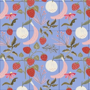 Tutti Frutti pattern light blue