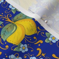 Italian style lemons on blue - small scale