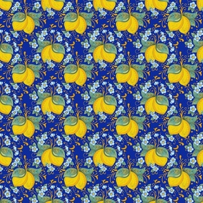Italian style lemons on blue - small scale