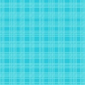 Dashed Plaid Aqua - small scale - mix and match