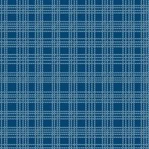 Dashed Plaid Steel Blue - small scale mix and match