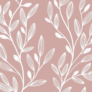 Climbing vines on a blush background