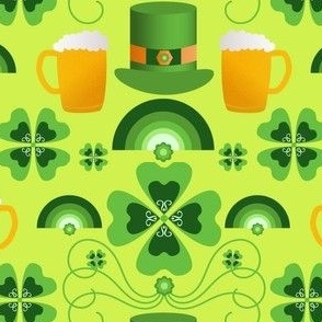 St Patrick's Day / Irish / Four leaf clover / lime green