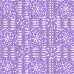 Floral Gridded Dot Lilac and Cream