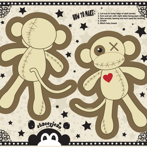 FQ - 10" x 14" Voodoo Monkey Cut & Sew Pillow Doll