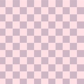 Pink and Mauve Checkerboard - Half-inch scale