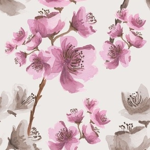 Cherry Blossoms on neutral background