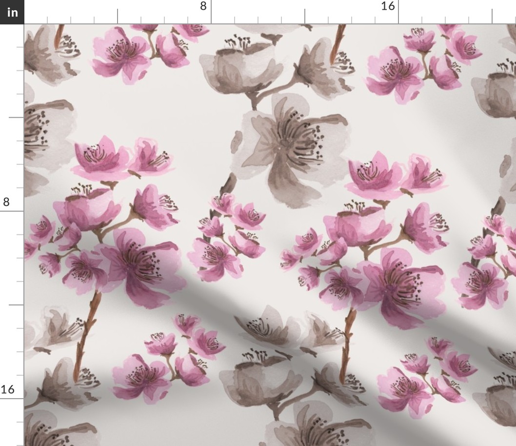 Cherry Blossoms on neutral background