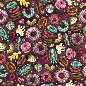 Donuts cartoon funny doodle 2