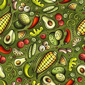 Mexican  food cartoon pattern 3