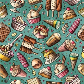 Ice Cream cartoon pattern 2