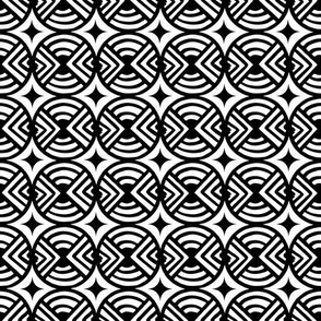 Optical Illusion Shapes Monochrome Pattern