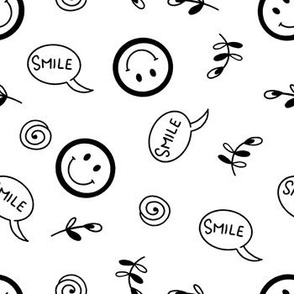 Smiley Face Black and white Pattern