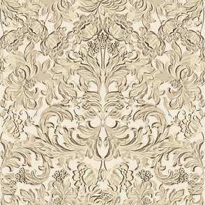 Italian Villa wallpaper Cream on  Offwhite background