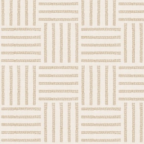 Neutral Stripe Checker Light Cream Large