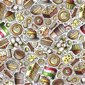 Italian Food cartoon doodle 4