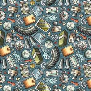 Traveling funny cartoon pattern 2