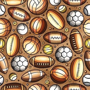 Sport balls cartoon doodle
