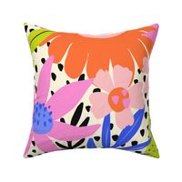 Garden Retreat S / Bright Modern Flowers / Vibrant Pink Red Blue Green Florals - Small