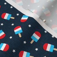 (small scale) Red, White, and Blue Popsicles -  USA Stars and Stripes - navy - LAD23