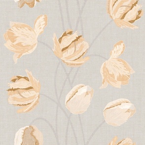 Neutral Tulips Grey Large
