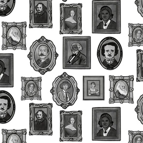 Gallery of Famous Authors  - Black and White on White. 