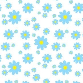 light blue daisy print