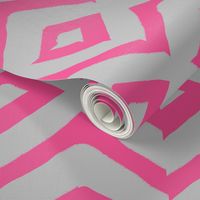 Jagged Electric Chevron Pink and Grey