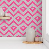 Jagged Electric Chevron Pink and Grey